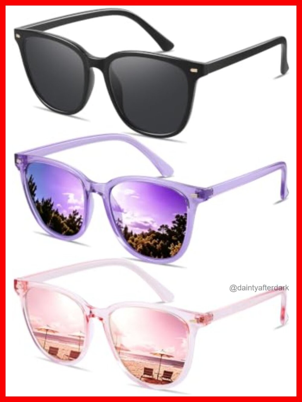 3 Pack Retro Polarized Sunglasses for Women Oversized Big Frame UV400